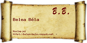 Belea Béla névjegykártya